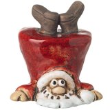 Ceramic Upside Down Santa, 7.5cm 