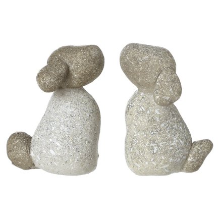 Stone Dog Couple Ornament, 5cm 