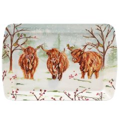 Bring a touch of Scottish charm to your home decor with our charming Highland Cow Tray 