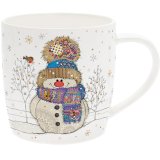 Cozy up with a cuppa in the charming Bug Art Snowman Mug 