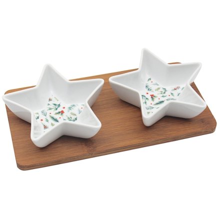 Star Dishes W/bamboo Tray 25cm