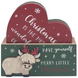 Spice up your holiday decor with our festive Xmas Highland Cow Coasters S4