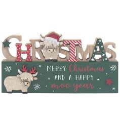Deck the hooves with our Xmas Highland Cow Standing Plq, adding festive charm and Scottish flair to any room.