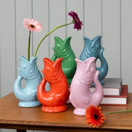 31248 / Ceramic Fish Vase - Orange 17cm | 76176 | Homeware / Jugs