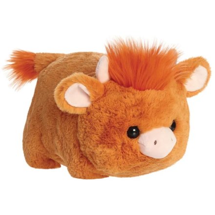 Welcoming the Spudsters Hamish Highland Cow soft toy, a cuddly plush with a unique twist from the beloved Spudsters Coll