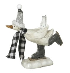Christmas Skating Duck Deco, 19.5cm 
