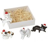 Cats In Santa Hats Set, 5.2cm 