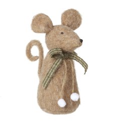 Standing Felt Mouse, 19cm 