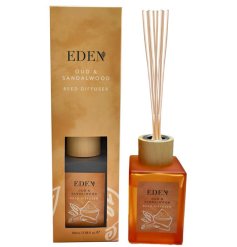 Elevate your home into a peaceful haven with the luxurious Eden Oud & Sandalwood Reed Diffuser.