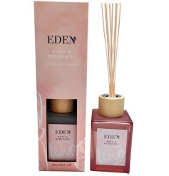 Experience pure opulence with our Eden Reed Diffuser featuring fragrant Rose & Bergamot. 