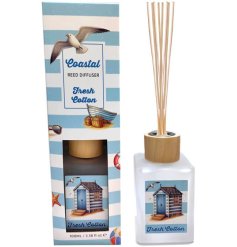 Bringing the soothing scent of the sea into your home with Coastal Fresh Cotton Reed Diffuser.