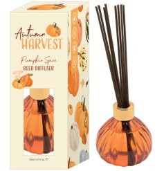 Embrace the essence of fall with our Autumn Harvest Pumpkin Spice Reed Diffuser