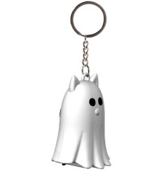 Grab a hold of this cute and spooky accessory and show off your love for cats with the Spooky Ghost Cat 3d Pvc Key