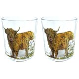 Experience a taste of Scotland with the Jan Pashley Highland Coo glass tumblers 