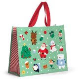 Spread holiday cheer and save the planet with our Christmas Jingle Bunch Reusable Shopping Bag! Durable,