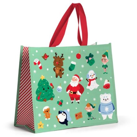 Christmas Jingle Bunch Reusable Shopping Bag, 33cm 