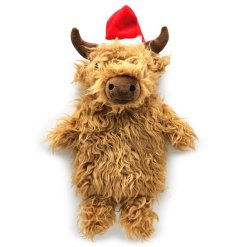 Stay cozy and cuddle up with the Christmas Highland Coo 1l Hot Water Bottle - the perfect winter companion!