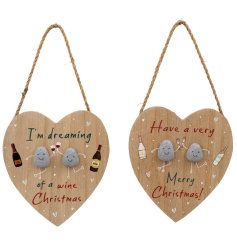 2/A Xmas Pebble Heart, 14.5cm 
