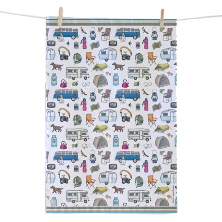 2/A Cotton Camping Collection Tea Towel, 70cm 