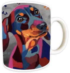 Add some puppy love to your mornings with our oh-so-charming Deborah Baker Dachshund Mug. 