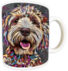 Unleash your love for labradoodles with the charming Deborah Barker Labradoodle Mug 