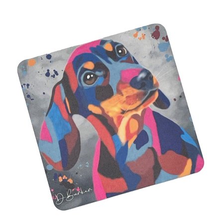Dachshund MDF Coaster, 10cm 