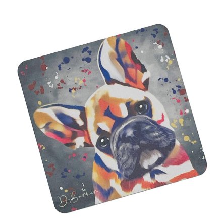 French Bulldog MDF Coaster, 10cm 