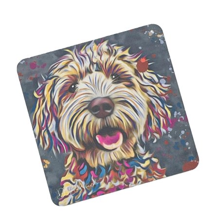  Labradoodle MDF Coaster, 10cm 