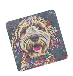 Add a whimsical touch to your home with the Decorah Barker Labradoodle Mdf Coaster 