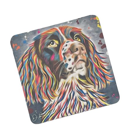  Spaniel MDF Coaster, 10cm 