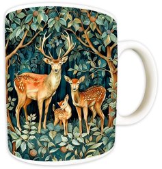Elevate your morning routine with our stunning William Morris Roe Deer Family Mug 