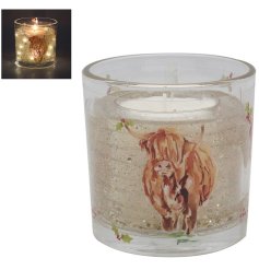 trending highland cow candle 