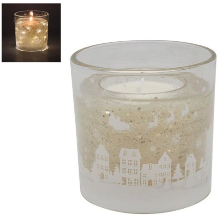 Cream Town LED Gel Candle, 10cm 