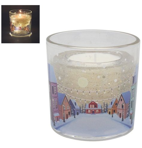 get in the festive mood with this red town led candle 