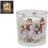 LED Snowman Gel Candle, 10cm 