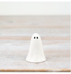 Bring spooky charm to your space with this elegant porcelain Ghost Ornament.