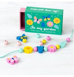 a bright lovely wooden Childs braclet making kit 
