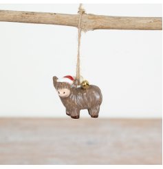 Highland Cow Tree Deco, 4.5cm 