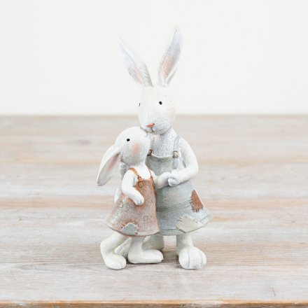 Mother & Daughter Rabbit Décor, 18cm 