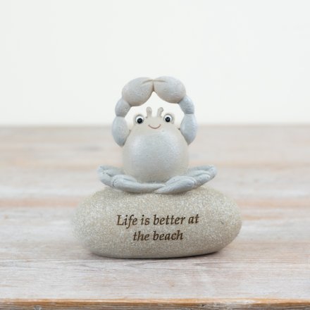 Crab Pebble Ornament, 11cm