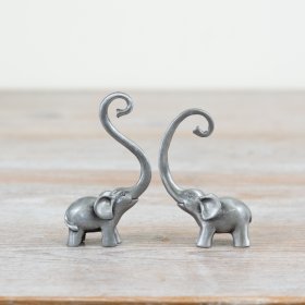 Charming and elegant, the Pewter Elephant Ring Holder 