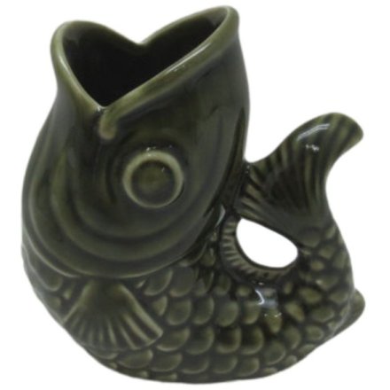 Green Fish Vase, 10.3cm 