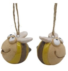 Add some buzz to your home decor with this adorable Bumble Bee hanger in bright yellow! 