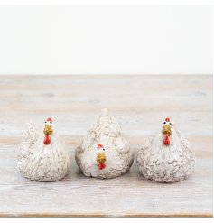 Create rustic charm with this adorable chicken decor perfect for farmhouse-inspired design.