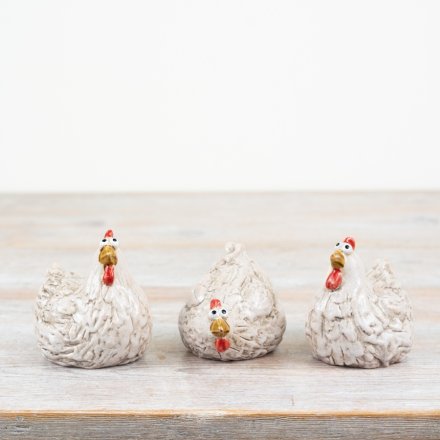 Rustic Chicken Deco, 9.6cm 