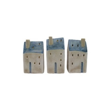 3/A Blue Village Cottage Deco, 11.8cm 