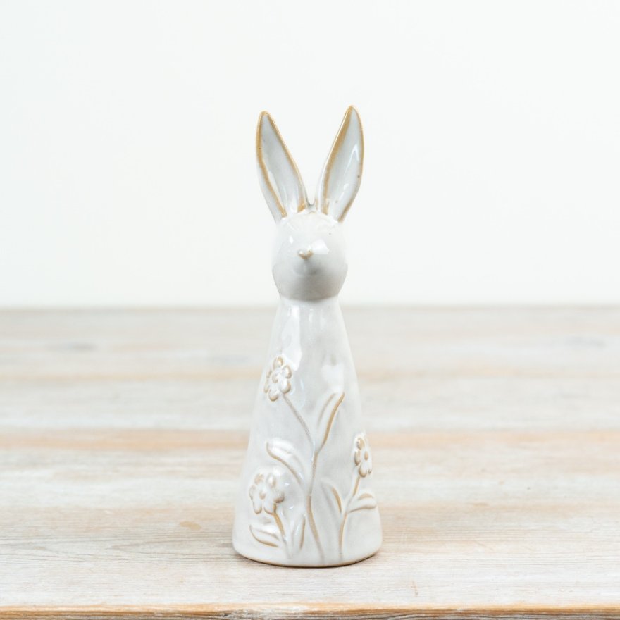 Floral Rabbit Ornament, 16.5cm