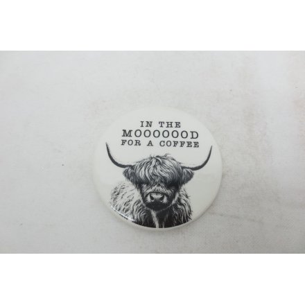 10cm In the Mood Highland Cow Coffee Coaster