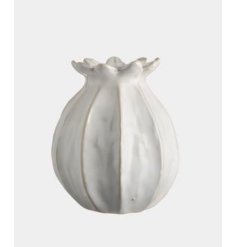 Elegant poppy motif bud vase adds a touch of sophistication to any room.