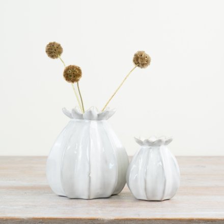 Small White Bud Vase, 11cm 